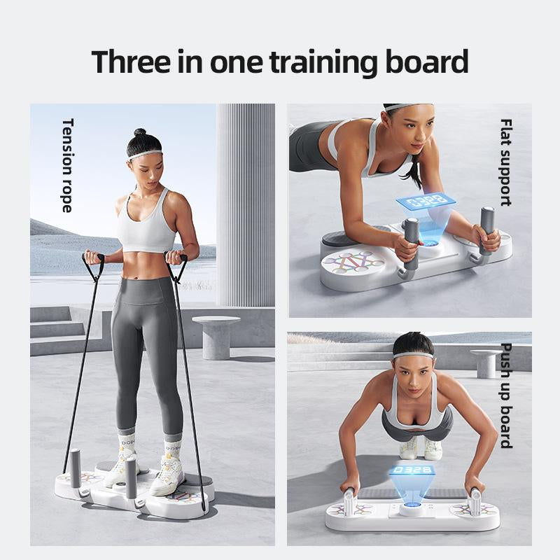 Advanced 3-In-1 Full-Body Training Platform — Improve Form, Next-Level Total Body Strength Board — Designed for Cleaner Push-Ups, Stronger Planks, and Versatile Resistance Band Training in One Compact System!
