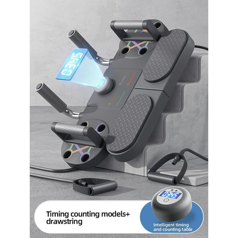 Advanced 3-In-1 Full-Body Training Platform — Improve Form, Next-Level Total Body Strength Board — Designed for Cleaner Push-Ups, Stronger Planks, and Versatile Resistance Band Training in One Compact System!